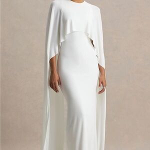 Club L London White Maxi Cape Dress